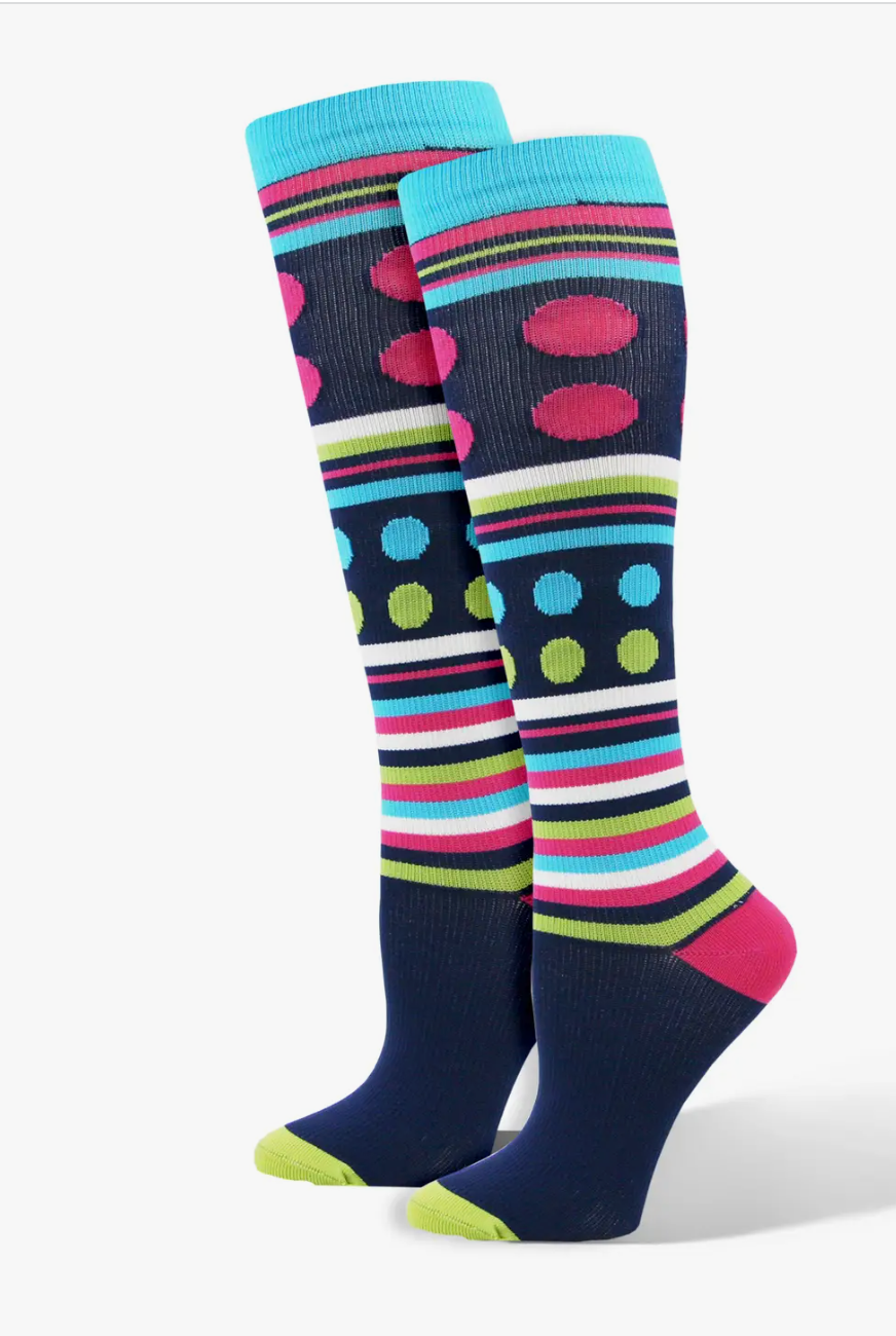 Stripe & Dots Compression Socks