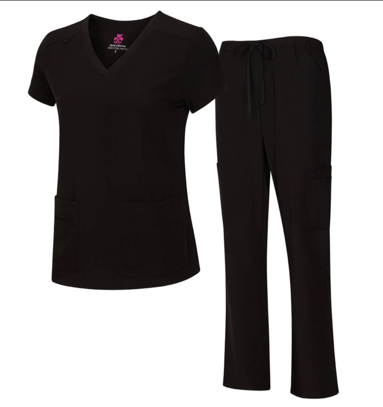 Natural Uniforms Women's Cool Stretch V-Neck Cargo Top and Pant Set